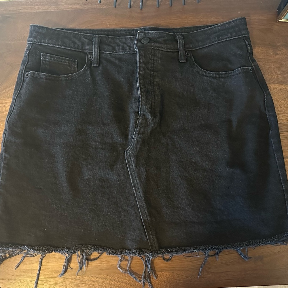 Old Navy Black Denim Mini Skirt